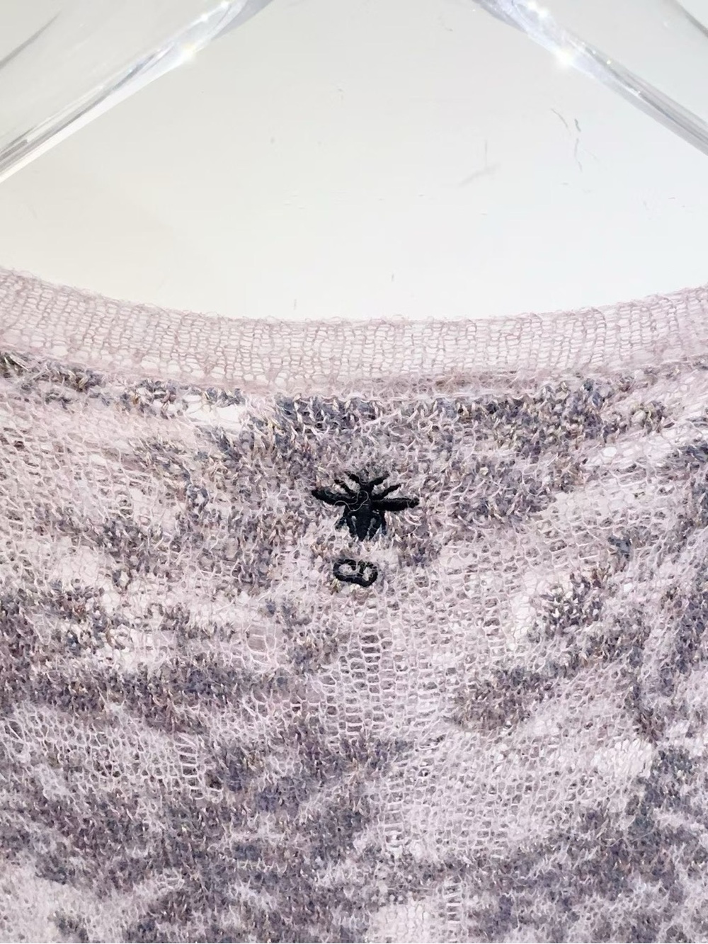 Dior Pink Marble-Print Lightweight Knit Sweater - Picture 4 of 6